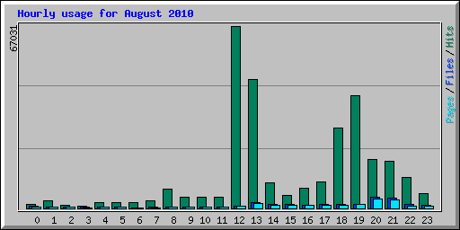 Hourly usage for August 2010