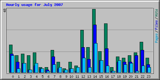 Hourly usage for July 2007