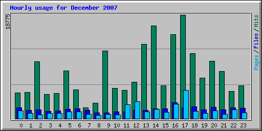 Hourly usage for December 2007