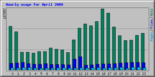 Hourly usage for April 2009