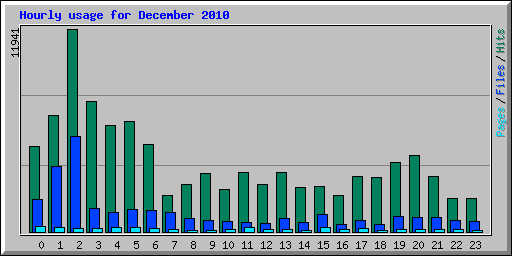 Hourly usage for December 2010
