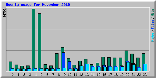 Hourly usage for November 2010