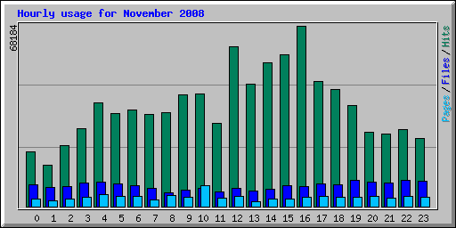 Hourly usage for November 2008